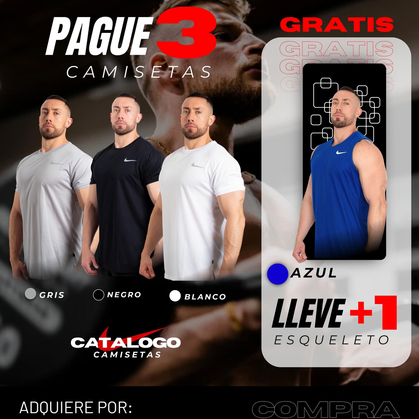 PACK X3 CAMISETAS NIKE + 1 ESQUELETO 🎁